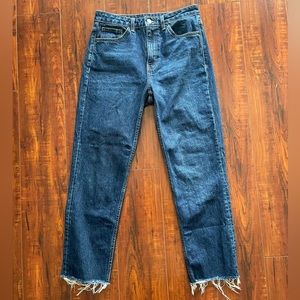 Topshop crop raw hem straight leg jeans